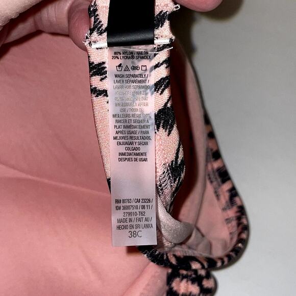 Victoria's Secret Bikini Top Womens 38C Pink Brown Sequin Bombshell Halter - Picture 6 of 7